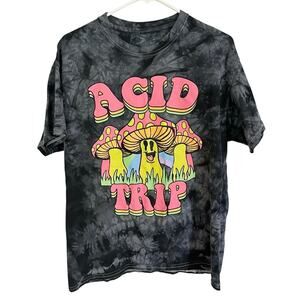 Spencer Gifts Acid Trip Black Tie Dye Tshirt Large